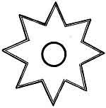 <I>Ornament on a ceremonial blanket<BR>Koteney Indian, British Columbia</I>